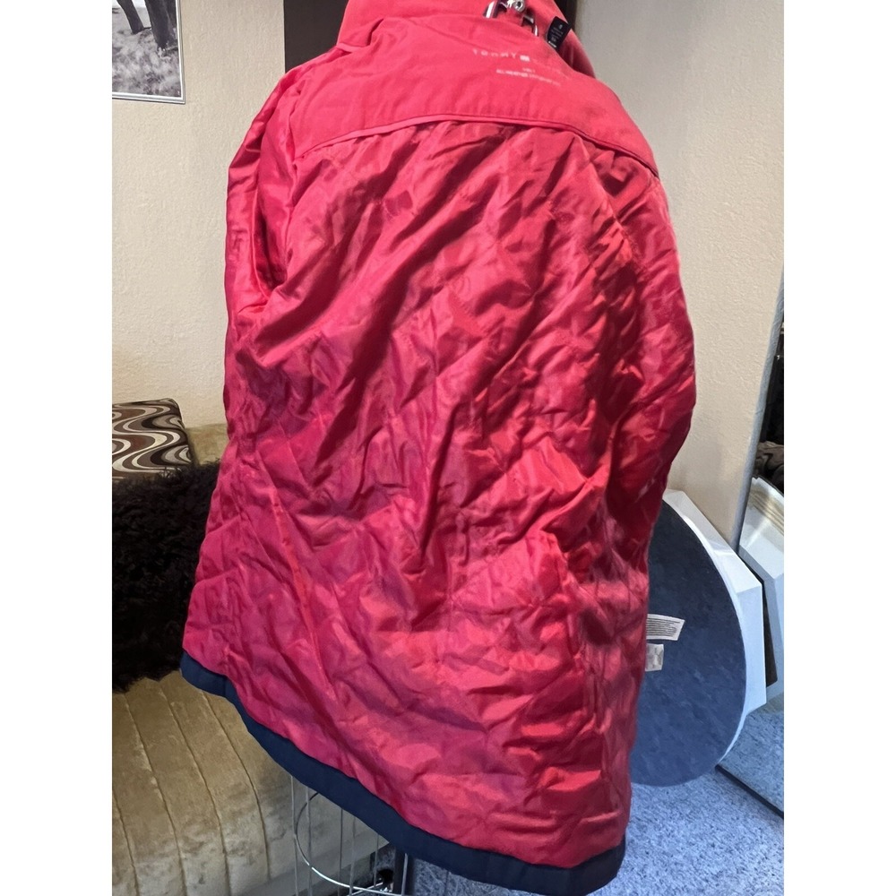 Tommy Hilfiger Womens All Weather System Hooded Jacket Red‎ /Navy Sz S1306142 - Picture 9 of 12